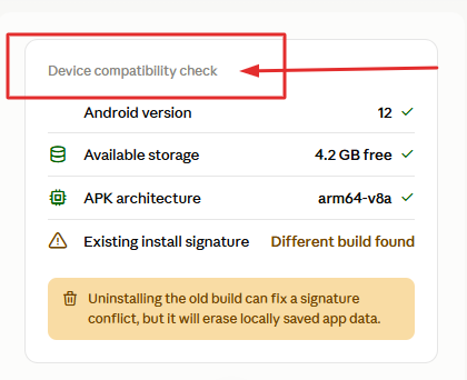 Confirm that the device