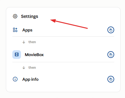 Open Settings