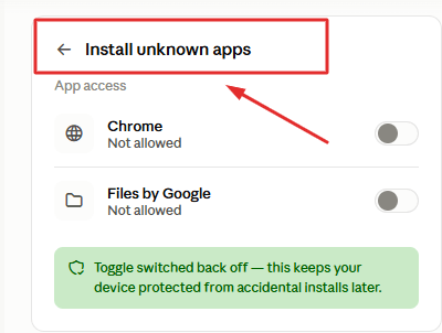 install unknown apps